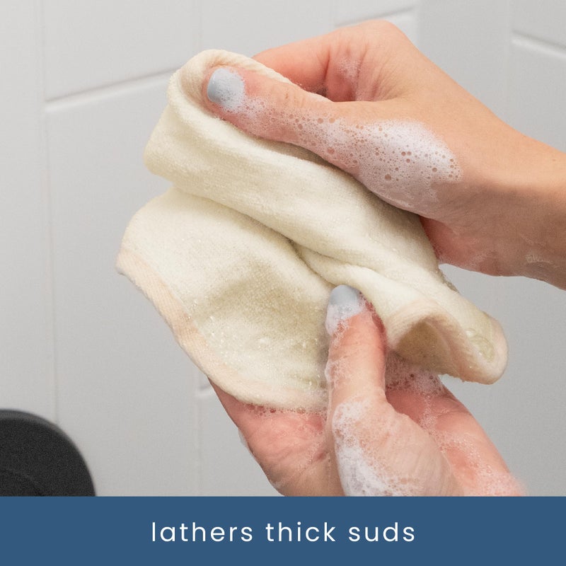 S&T INC. Exfoliating Washcloths, Dual Sided for Face and Body Scrub Towel, 9.9 Inch x 9.9 Inch, Cream, 3 Pack - Image 3